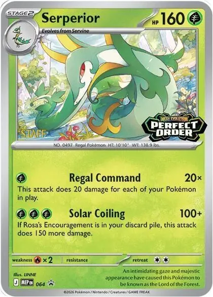 Perfect Order Serperior [Prerelease-Staff] Pokémon card